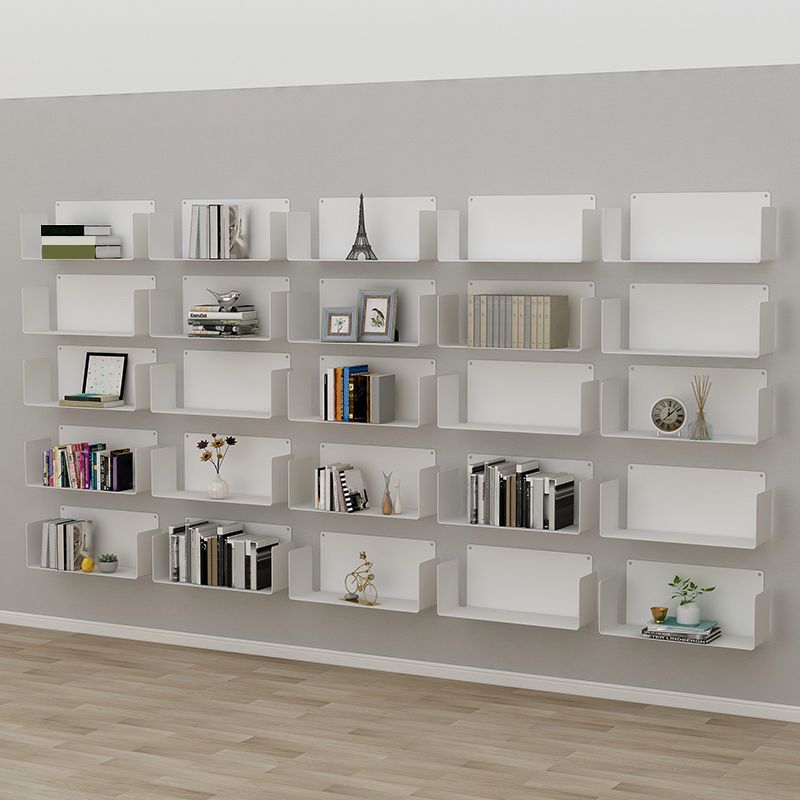 Metal Wall-mount Bookshelf Modern Closed Storage Bookcase with 1 Shelf , 8" D X 8" H Clearhalo 'Bookcases' 'furn' 'furn_bookcases' 'Furniture' 'Office Furniture' 1200x1200_a7f43c71-ea8b-4982-b640-a891085584e8