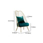 Glam 23.6" Wide Pillow Back Metal Frame 4 Legs Armless Chair Clearhalo 'Accent Chairs' 'accent_chairs' 'Chairs & Seating' 'furn' 'furn_accent_chairs' 'Furniture' 'Living Room Furniture' 1200x1200_a7f58498-d80e-4a87-89cc-6c33c10243be