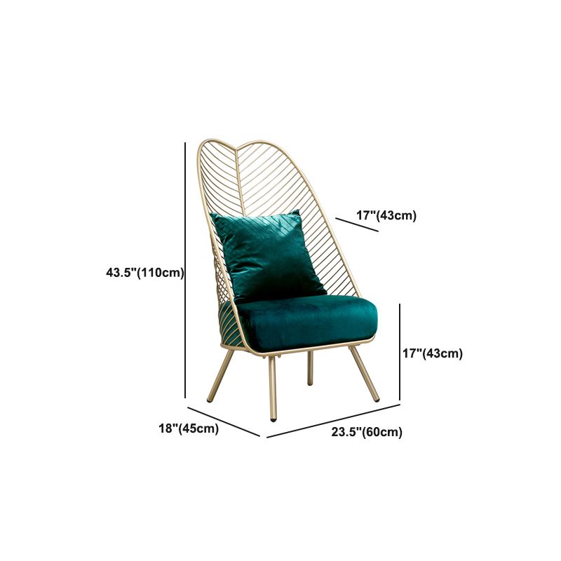 Glam 23.6" Wide Pillow Back Metal Frame 4 Legs Armless Chair Clearhalo 'Accent Chairs' 'accent_chairs' 'Chairs & Seating' 'furn' 'furn_accent_chairs' 'Furniture' 'Living Room Furniture' 1200x1200_a7f58498-d80e-4a87-89cc-6c33c10243be