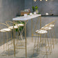 Glam Barhöhentisch, Bistro-Bartisch mit Massivholzplatte und Metallsockel