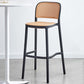 Scandinavian Bar Height Low Back Stool Plastic Bar Stool in White and Black