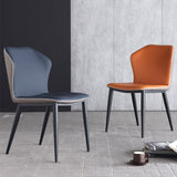 Industrial Design Wingback Armless Chairs Faux Leather Side Chair Clearhalo 'Dining Chairs' 'Dining Tables & Seating' 'dining_chair' 'furn' 'furn_dining_chair' 'Furniture' 'Kitchen & Dining Furniture' 1200x1200_a7f681c4-b133-40a7-af4b-a54d83f07be1