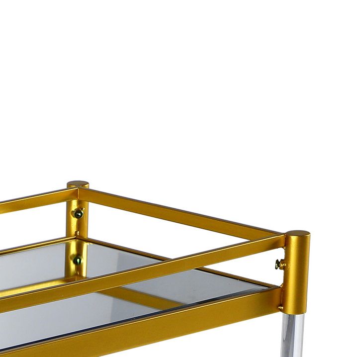 Modern Style Metal Prep Table 29.53"H Rolling Glass Prep Table for Home Use