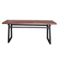 Industrial Pine Wood Table for Restaurant Rectangle Table with Metal Double Pedestal Clearhalo ' dining_table' 'Dining Tables & Seating' 'Dining Tables' 'furn' 'furn_dining_table' 'Furniture' 'furniture_dining_table' 'Kitchen & Dining Furniture' 'kitchen&dining_furn' 'kitchen' 'kitchen_dining_table' 1200x1200_a7f8c639-011d-4f74-a674-7535e0d40e94