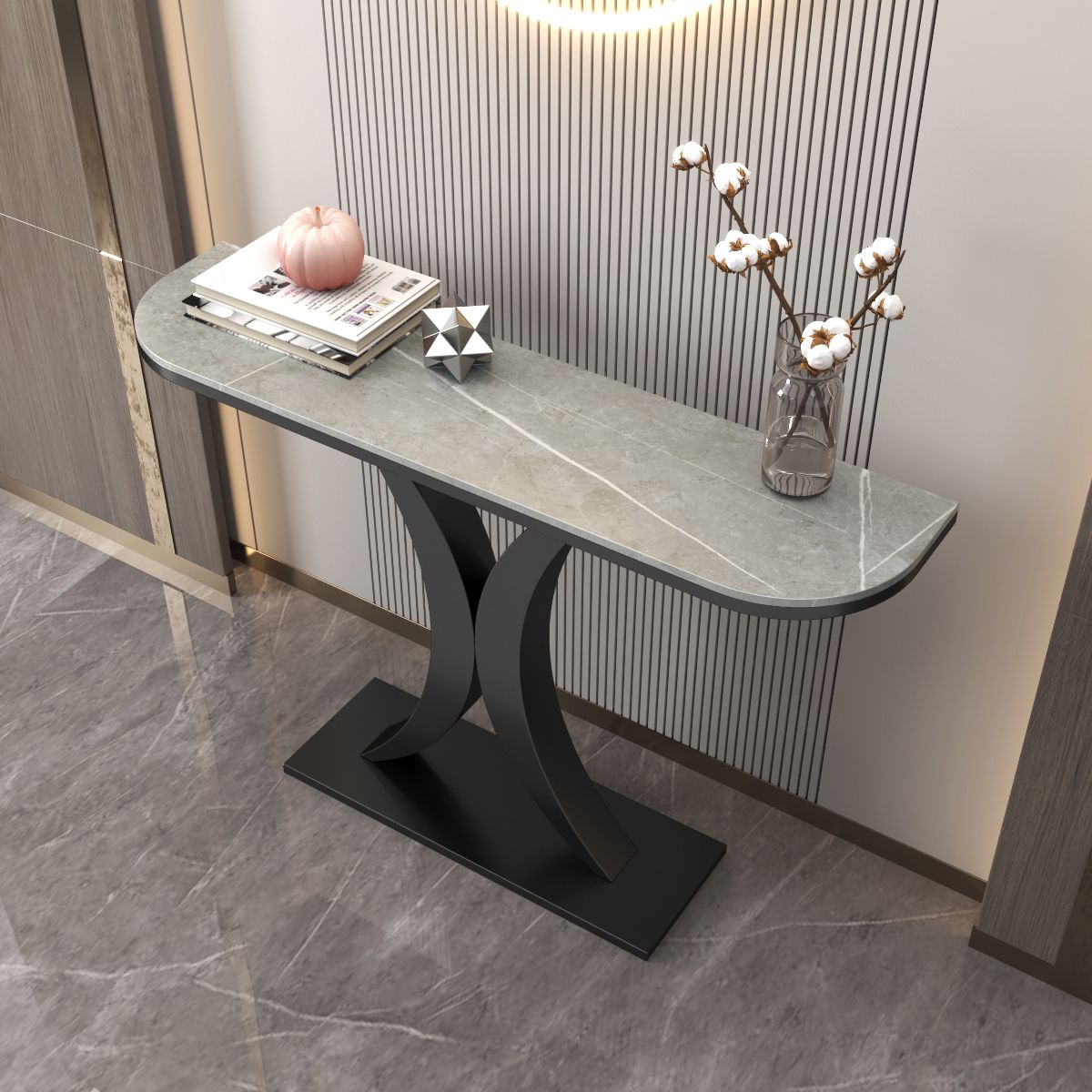 Tabella della console Half Moon 31.49 "Tavolo ad alto accento, Resistenza scratch