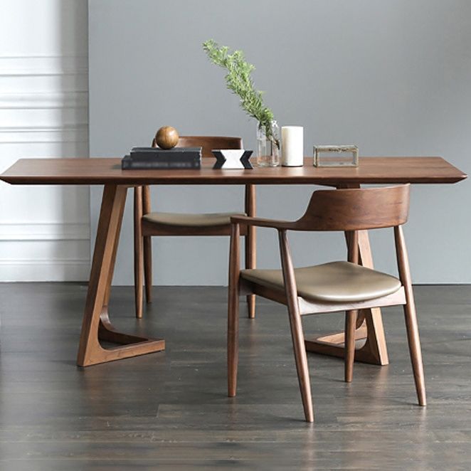 Modern Rectangle Dining Table Pine Solid Wood Table with Double Pedestal for Home Kitchen Dinner Clearhalo ' dining_table' 'Dining Tables & Seating' 'Dining Tables' 'furn' 'furn_dining_table' 'Furniture' 'furniture_dining_table' 'Kitchen & Dining Furniture' 'kitchen&dining_furn' 'kitchen' 'kitchen_dining_table' 1200x1200_a7fb1fcf-5eea-4ac2-861d-c000e6222537