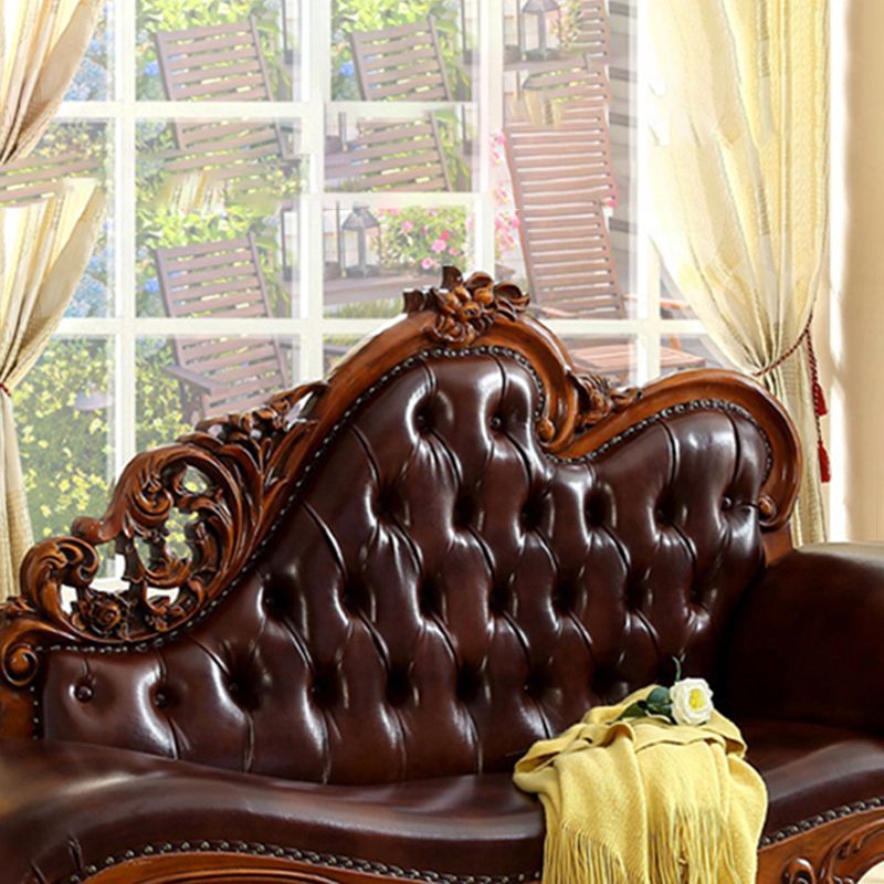 Traditional One Armed Chaise Rolled Arms with Legs for Living Room Clearhalo 'Chairs & Seating' 'Chaise Lounge' 'chaise_lounge' 'furn' 'furn_chaise_lounge' 'Furniture' 'Living Room Furniture' 1200x1200_a7fb8372-b2a6-42b1-b86f-793403eea45c