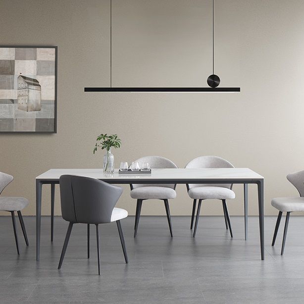 Sintered Stone Top Dining Table Rectangle Table in White with Metal Base and 4 Legs Clearhalo ' dining_table' 'Dining Tables & Seating' 'Dining Tables' 'furn' 'furn_dining_table' 'Furniture' 'furniture_dining_table' 'Kitchen & Dining Furniture' 'kitchen&dining_furn' 'kitchen' 'kitchen_dining_table' 1200x1200_a7fdb703-942d-4ba2-8cb7-07371f9e2bce