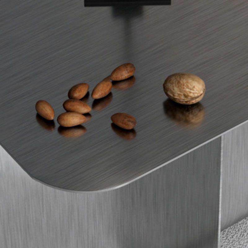 15" Tall Mid-Century Metal Rectangle Top Side Table Abstract End Table with Storage