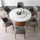 Round Sintered Stone Dining Table Stone Table in White with Pedestal Clearhalo 'Dining Tables & Seating' 'Dining Tables' 'dining_table' 'furn' 'furn_dining_table' 'Furniture' 'Kitchen & Dining Furniture' 1200x1200_a7fe1dfb-c8bd-489c-bd35-ea3469c5ef8b
