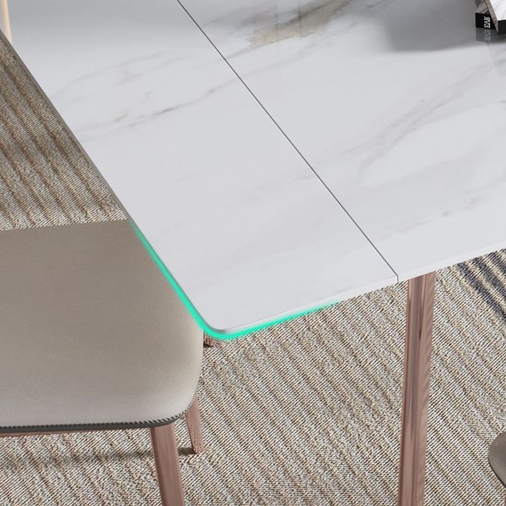 Modern Sintered Stone Top Dining Set Extendable 1/4/5/7 Pieces Dining Room Table Set Clearhalo 'Dining Room Sets' 'Dining Tables & Seating' 'dining_room_set' 'furn' 'furn_dining_room_set' 'Furniture' 'furniture_dining_room_set' 'Kitchen & Dining Furniture' 1200x1200_a800e841-ca52-4554-a481-9c4b352aa7c5