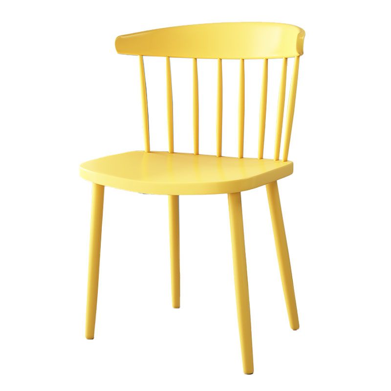Scandinavian Colorful Windsor Back Side Chair Plastic Dining Armless Chair Clearhalo ' kitchen&dining_furn' 'Dining Chairs' 'Dining Tables & Seating' 'dining_chair' 'furn' 'furn_dining_chair' 'Furniture' 'furniture_dining_chair' 'Kitchen & Dining Furniture' 'kitchen' 1200x1200_a801bbc7-ee31-4a4d-b8cd-01f359138744