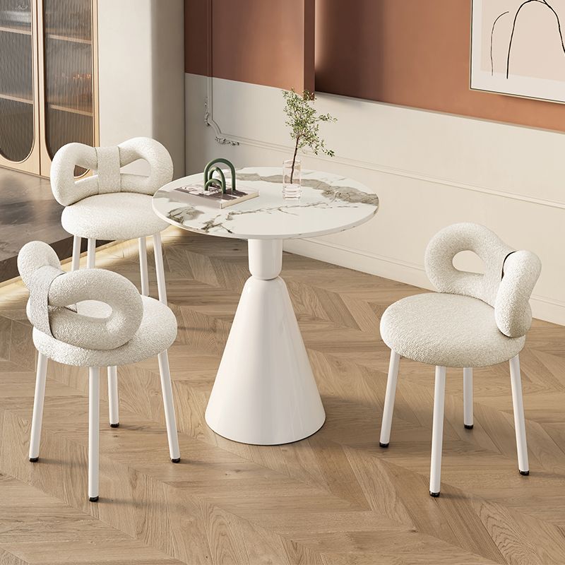 Set da pranzo rotondo con sedie bianche 1/2/3/4 pezzi Set da pranzo in pietra per casa