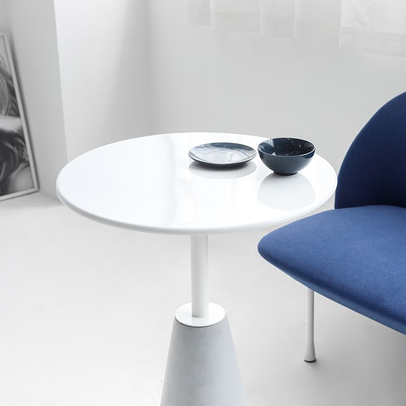 Lacquer Concrete Modernistic Table Round Side End Table for Living Room