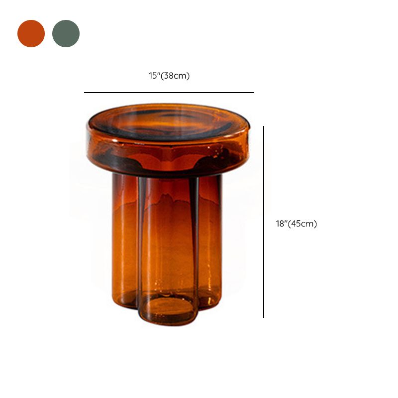 Modern Glass Coffee Table with Round Top and One Foot for Living Room Clearhalo 'Coffee & Accent Tables' 'Coffee Tables' 'coffee_tables' 'furn' 'furn_coffee_tables' 'Furniture' 'Living Room Furniture' 1200x1200_a804374f-e600-43be-9aa9-1a3f7a903581
