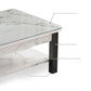 Mesa de centro contemporánea de 16" de alto, mesa de cóctel de café rectangular de piedra