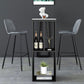 Mesa de bar de piedra sinterizada Mesa de bar rectangular moderna con estantes de almacenamiento