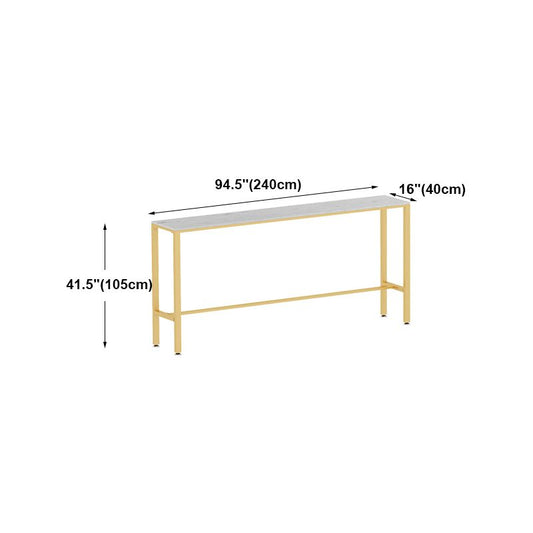 White Glam Style Bar Table in Metal and Faux Marble Bar Table for Dining Room Clearhalo 'Bar Furniture' 'Bar Tables' 'bar_tables' 'furn' 'furn_bar_tables' 'Furniture' 'furniture_bar_tables' 'Kitchen & Dining Furniture' 1200x1200_a805f63f-f36b-4a6f-ba84-3e7f1663359a