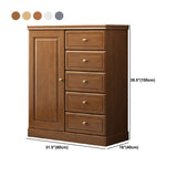15.74" Wide Accent Cabinet Rubberwood Side Cabinet with 1 Doors and 5 Drawers