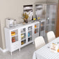 Contemporary Metal China Cabinet Glass Doors Hutch Cabinet for Living Room