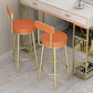 Scandinavian Upholstered Metal Counter Stools Low Back Bar Stools with Round Seat Clearhalo 'Bar Furniture' 'Bar Stools' 'bar_stools' 'furn' 'furn_bar_stools' 'Furniture' 'furniture_bar_stools' 'Kitchen & Dining Furniture' 1200x1200_a8087cab-eee6-47b1-8d1e-41f7fccd76aa