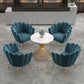Glam Stone Dining Room Table Pedestal Base Casual Dining Table