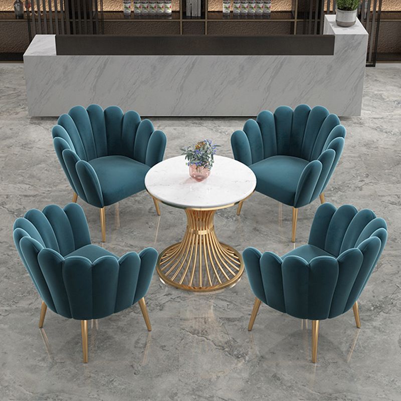 Glam Stone Dining Room Table Pedestal Base Casual Dining Table