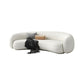 Contemporary Curved Sofa in White Sloped Arm Sofa for Living Room
