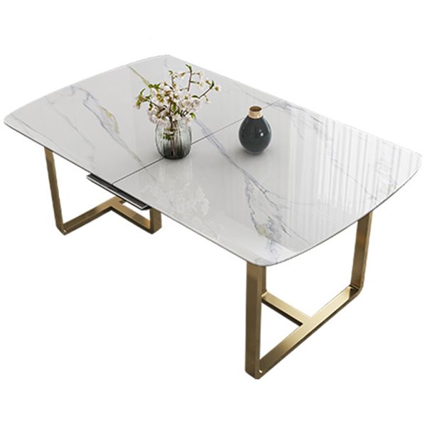 Glam 1/4/5/7 Pieces Scalable Dining Table Set with Sintered Stone Top White Dinette Set Clearhalo 'Dining Room Sets' 'Dining Tables & Seating' 'dining_room_set' 'furn' 'furn_dining_room_set' 'Furniture' 'furniture_dining_room_set' 'Kitchen & Dining Furniture' 'kitchen&dining_furn' 'kitchen' 1200x1200_a80b5026-9b2b-40de-b299-206989f530ca