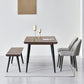 Black Iron Tripod Base Dining Table Modern Industrial Solid Wood Top Table