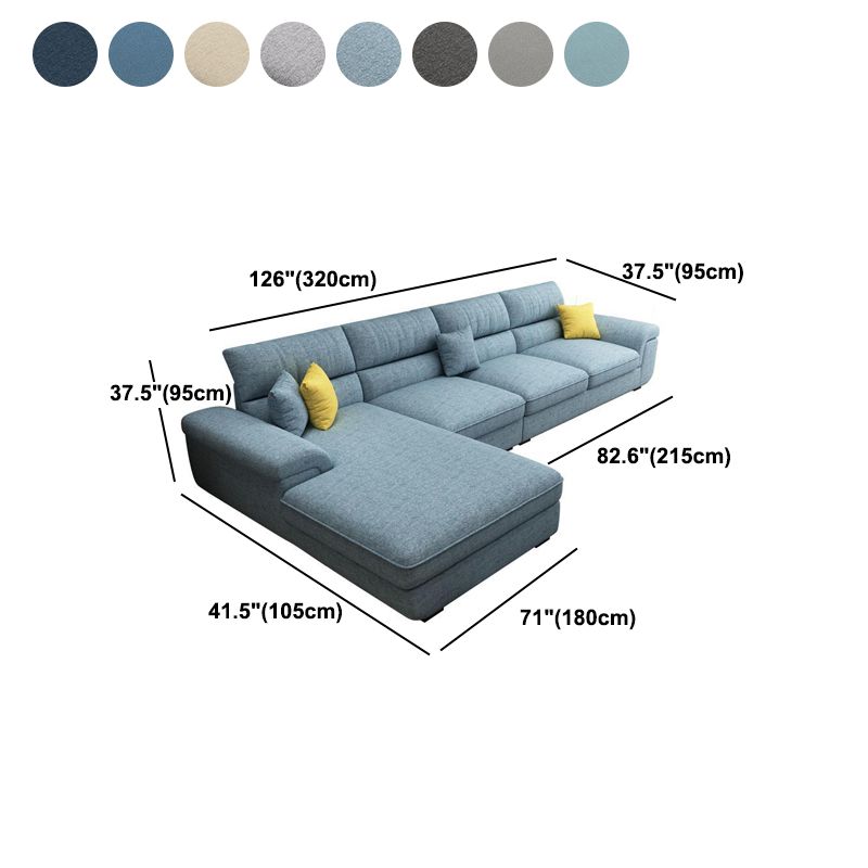 Scandinavo a 4 posti sezionale con braccio top a cuscino per appartamento