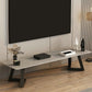 Console TV in pietra grigia Console multimediale aperta contemporanea