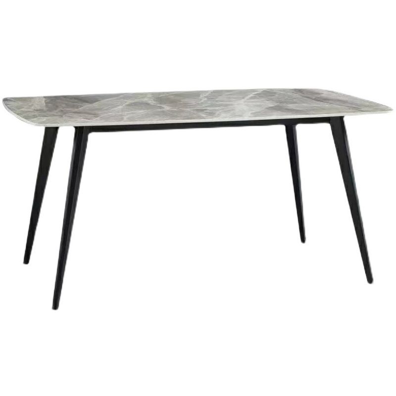 Metal Contemporary Rectangular Dining Table Grey Sintered Stone Table with Metal Legs Clearhalo ' dining_table' 'Dining Tables & Seating' 'Dining Tables' 'furn' 'furn_dining_table' 'Furniture' 'furniture_dining_table' 'Kitchen & Dining Furniture' 'kitchen&dining_furn' 'kitchen' 'kitchen_dining_table' 1200x1200_a80efa13-9b3e-41e5-87cd-62eb895ac570