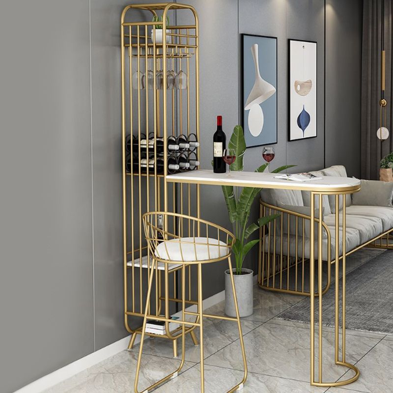 Stone Bar eettafel Glam rechthoekige staaftafel met dubbele voetstuk voor veranda keuken