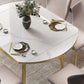 Glam 1/2/5/7 Pieces Dining Set Round Sintered Stone Dining Table for Dining Room Clearhalo 'Dining Room Sets' 'Dining Tables & Seating' 'dining_room_set' 'furn' 'furn_dining_room_set' 'Furniture' 'furniture_dining_room_set' 'Kitchen & Dining Furniture' 'kitchen&dining_furn' 'kitchen' 1200x1200_a811a939-c49a-44e9-8c10-09a06afb6bdf