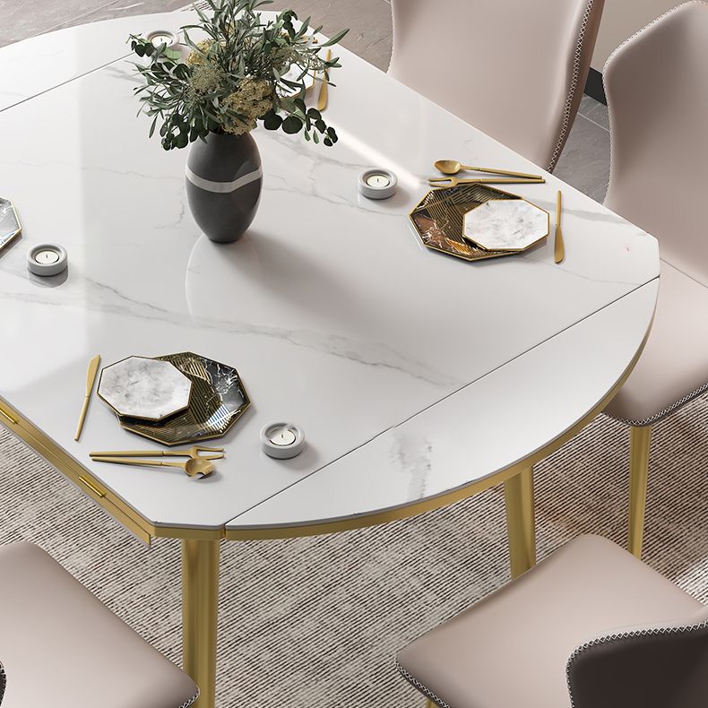 Glam 1/2/5/7 Pieces Dining Set Round Sintered Stone Dining Table for Dining Room Clearhalo 'Dining Room Sets' 'Dining Tables & Seating' 'dining_room_set' 'furn' 'furn_dining_room_set' 'Furniture' 'furniture_dining_room_set' 'Kitchen & Dining Furniture' 'kitchen&dining_furn' 'kitchen' 1200x1200_a811a939-c49a-44e9-8c10-09a06afb6bdf