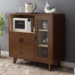 Sideboard a buffet moderno in legno massiccio 38,9 "H con cassetto e armadi