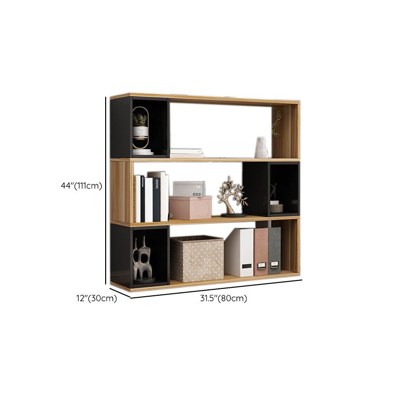 Estantería de madera de ingeniería estándar moderna biblioteca con estantes