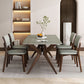 Contemporary Sintered Stone Top Wooden Base Dining Table with Chairs