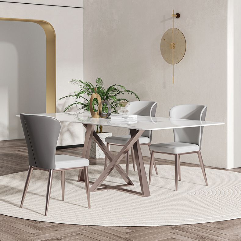 Nordic Sintered Stone Top Dining Set Rectangle 1/3/4/5/7 Pieces Dining Table with Chairs Clearhalo 'Dining Room Sets' 'Dining Tables & Seating' 'dining_room_set' 'furn' 'furn_dining_room_set' 'Furniture' 'furniture_dining_room_set' 'Kitchen & Dining Furniture' 1200x1200_a815111d-9268-4c9a-a5c7-74a088058b95