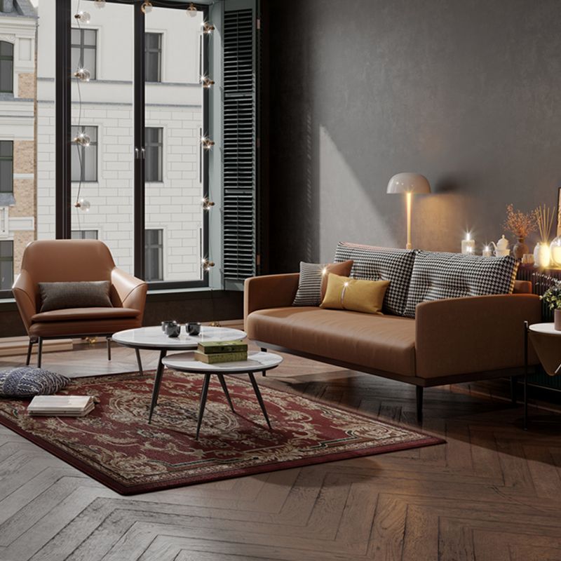 29.5" H Contemporary Faux Leather Square Arm Sofa for Living Room Clearhalo 'furn' 'furn_sofas' 'Furniture' 'Living Room Furniture' 'Sofa' 'sofas' 1200x1200_a815c5b2-7abf-48ae-a40e-247c7e19b6cc