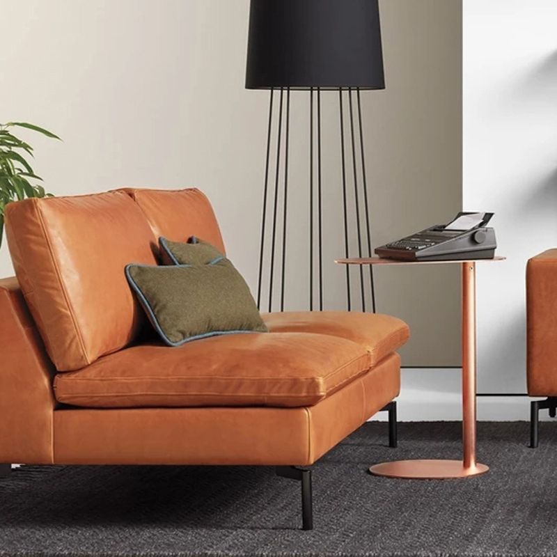 Pedestal Iron Side Table Minimalist End Table for Living Room