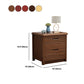Solid Wood Bedside Table 20" Tall 2-Drawer Night Table in Walnut