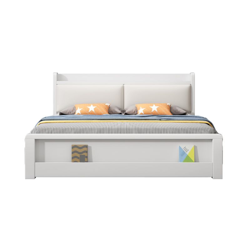 モダンウッドベッドの本棚には、寝室用のヘッドボード付きの標準的なベッドが含まれていました