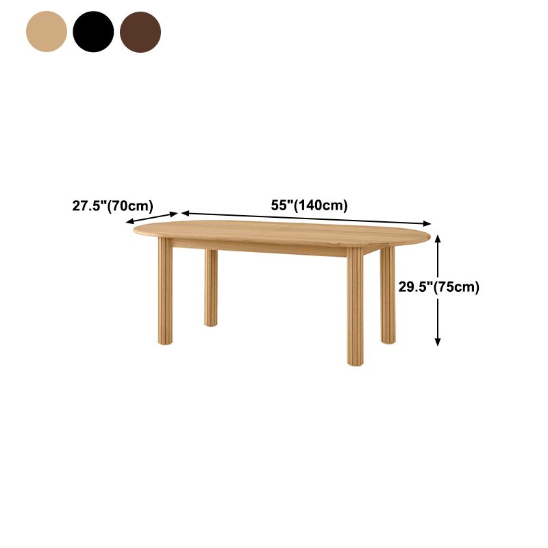 Mesa de comedor ovalada Mesa de comedor de madera maciza con 4 patas para cocina