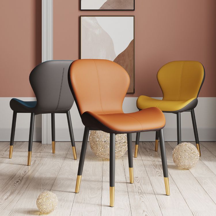 Leather Contemporary Home Side Chair Wingback Matte Finish Dining Chair Clearhalo ' kitchen&dining_furn' 'Dining Chairs' 'Dining Tables & Seating' 'dining_chair' 'furn' 'furn_dining_chair' 'Furniture' 'furniture_dining_chair' 'Kitchen & Dining Furniture' 'kitchen' 1200x1200_a81a8319-2499-44b2-8e4c-349f5138fccc