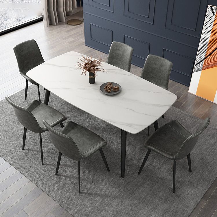 Industrial Style Stone Dining Table 4 Legs Dining Site Table for Dining Room Clearhalo ' dining_table' 'Dining Tables & Seating' 'Dining Tables' 'furn' 'furn_dining_table' 'Furniture' 'furniture_dining_table' 'Kitchen & Dining Furniture' 'kitchen&dining_furn' 'kitchen' 'kitchen_dining_table' 1200x1200_a81a8925-2f2c-45ed-8db4-14921a854901