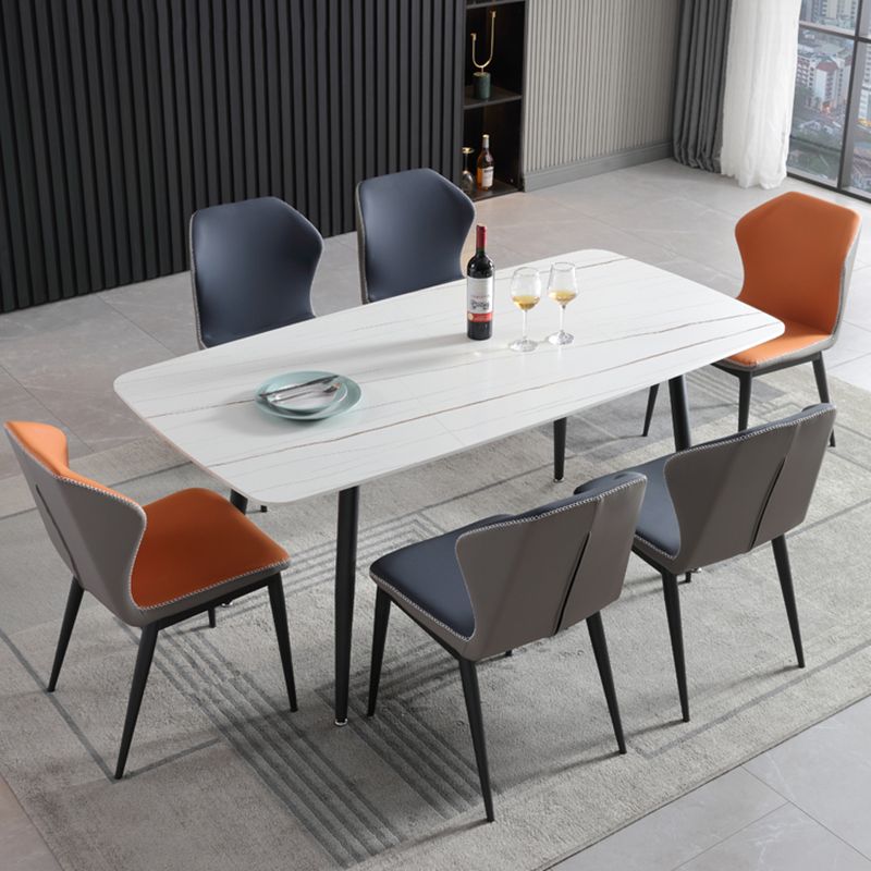 Industrial Standard Kitchen Dining Table Sintered Stone Rectangle Dining Table with 4 Legs Base Clearhalo ' dining_table' 'Dining Tables & Seating' 'Dining Tables' 'furn' 'furn_dining_table' 'Furniture' 'furniture_dining_table' 'Kitchen & Dining Furniture' 'kitchen&dining_furn' 'kitchen' 'kitchen_dining_table' 1200x1200_a81aee58-f8cc-4846-9c46-914f6670c93a