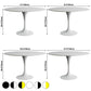 Round Two-Color Dining Table Sintered Stone Table Glam with Tulip Base Clearhalo ' dining_table' 'Dining Tables & Seating' 'Dining Tables' 'furn' 'furn_dining_table' 'Furniture' 'furniture_dining_table' 'Kitchen & Dining Furniture' 'kitchen&dining_furn' 'kitchen' 'kitchen_dining_table' 1200x1200_a81b0a84-0c65-4a58-87c0-d36693f93947