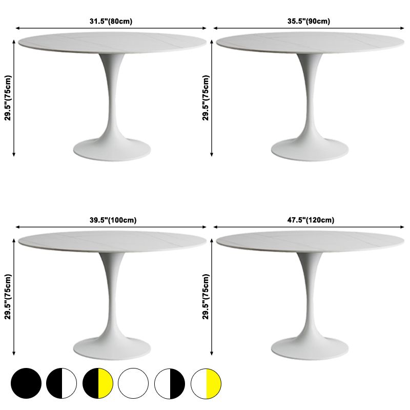 Round Two-Color Dining Table Sintered Stone Table Glam with Tulip Base Clearhalo ' dining_table' 'Dining Tables & Seating' 'Dining Tables' 'furn' 'furn_dining_table' 'Furniture' 'furniture_dining_table' 'Kitchen & Dining Furniture' 'kitchen&dining_furn' 'kitchen' 'kitchen_dining_table' 1200x1200_a81b0a84-0c65-4a58-87c0-d36693f93947
